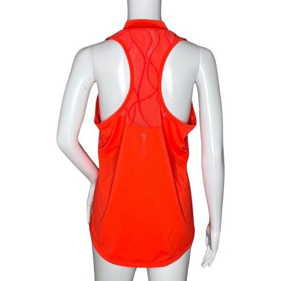 Under Armour Tank Womens Medium Orange UA Rush High Neck Gym Workout Athleisure - Picture 4 of 6